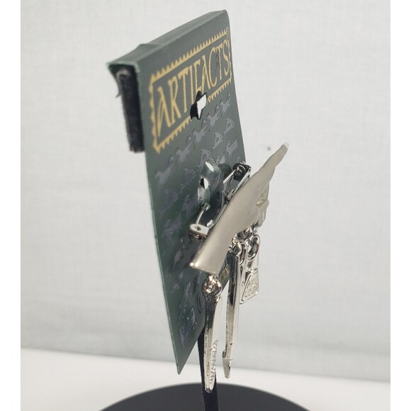 Vintage JJ Jonette ARTIFACTS Silver Tone 1986 Manicuri Nail Technician Brooch - Picture 4 of 11